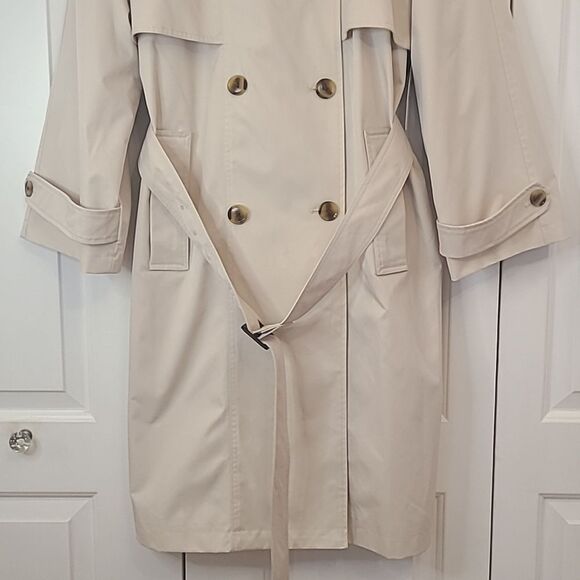 BCBGMAXAZRIA Vanilla Off White Trench Coat NWT Size L - Picture 3 of 12